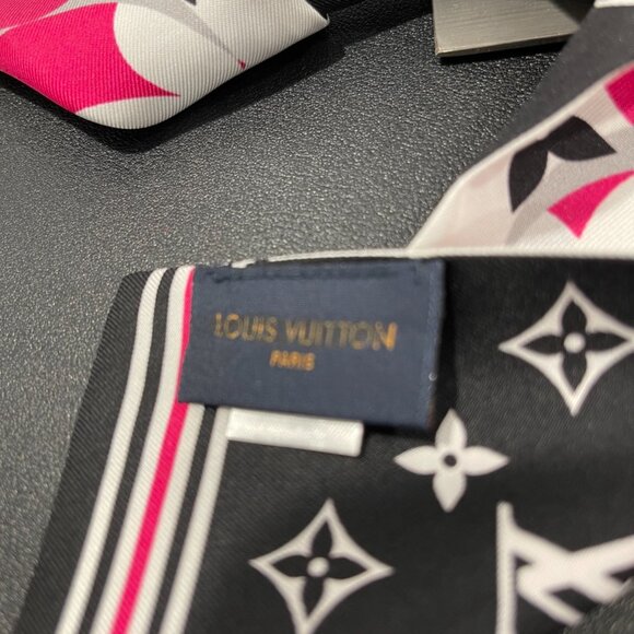 Louis Vuitton Silk Monogram Marbles Bandeau Midnight Fuchsia (JB1357) - Picture 5 of 8